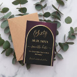 60e verjaardag zwarte Bourgondische gouden boog Save The Date<br><div class="desc">Een Save the Date-kaart voor een 60e verjaardagsfeest. Een zwarte en bordeauxrode achtergrond,  versierd met een faux gouden boog. Personaliseer en voeg een datum en jouw naam toe. De tekst: Sixty and Save the Date is geschreven met een groot trendy handgeschreven stijlscript.</div>