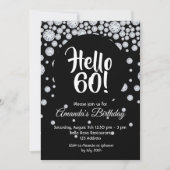 60e verjaardag zwarte diamanten hallo 60 kaart (Voorkant)