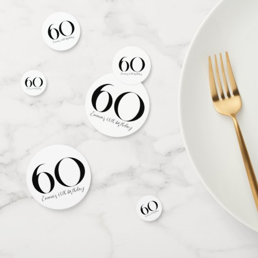 60e verjaardag zwarte en witte Confetti (Groep)