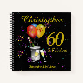 60e verjaardag zwarte feestdag gastest notitieboek