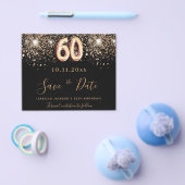60e verjaardag zwarte glitter budget behalve datum flyer (Enkel)