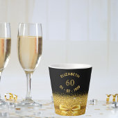 60e verjaardag zwarte gouden boog latte mok