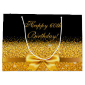 60e verjaardag zwarte gouden klassieke elegante na groot cadeauzakje (Achterkant)