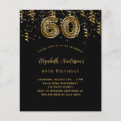 60e verjaardag zwarte goudluipaard budgetuitnodigi flyer (Voorkant)