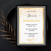 60e verjaardag zwarte gouduitnodiging briefkaart