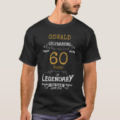 60e verjaardag zwarte witte gouden Mannen T-shirt (Voorkant)