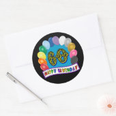 60e Verjaardagsballonnen Happy Birthday Sticker (Envelop)
