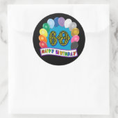 60e Verjaardagsballonnen Happy Birthday Sticker (Tas)