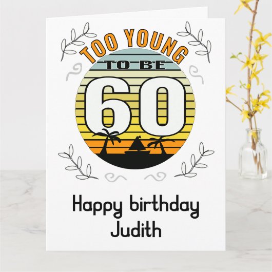 60e verjaardagscadeau grappig 60e verjaardag vanda kaart (Gele Bloem)