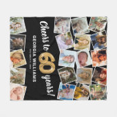 60e verjaardagscadeau multi foto fleece deken (Voorkant (Horizontaal))