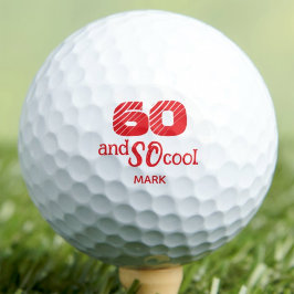 60e Verjaardagscadeau SO Cool Oranje Rood Maatwerk Golfballen