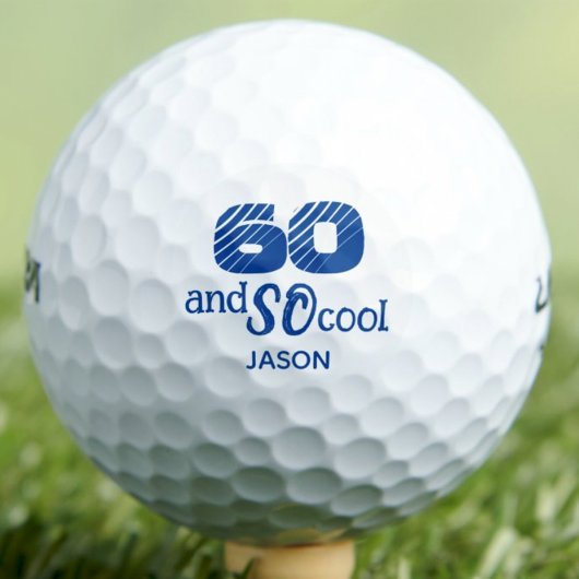 60e verjaardagscadeau voor broeder - Cool Blue 60  Golfballen