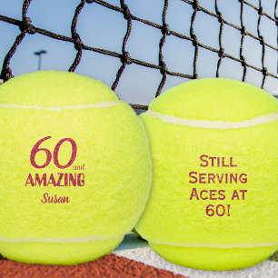 60e verjaardagscadeau voor haar Amazing Roze 60 Tennisballen