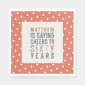 60e verjaardagsfeest accessoires decor servet (Voorkant)