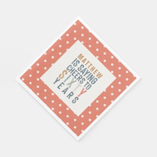 60e verjaardagsfeest accessoires decor servet (Hoek)