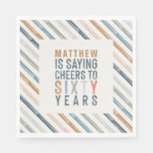 60e verjaardagsfeest accessoires decor servet (Voorkant)