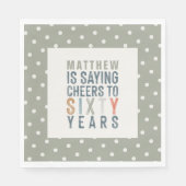 60e verjaardagsfeest accessoires decor servet (Voorkant)