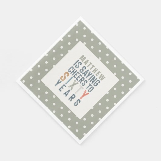 60e verjaardagsfeest accessoires decor servet (Hoek)