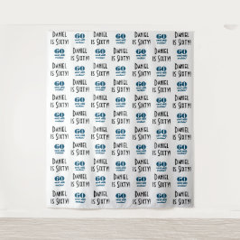 60e verjaardagsfeest achtergrond | Step and Repeat Wandkleed