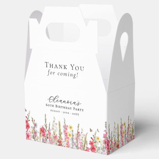 60e Verjaardagsfeest Augustus Geboortemaand Bloem Bedankdoosjes (Geopend)