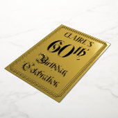 60e verjaardagsfeest — Elegant script + aangepaste Folie Uitnodiging (Gedraaid)