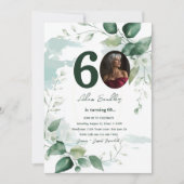 60e verjaardagsfeest en groene brunches uitnodigin kaart (Voorkant)