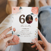 60e verjaardagsfeest en rode reses uitnodigingen