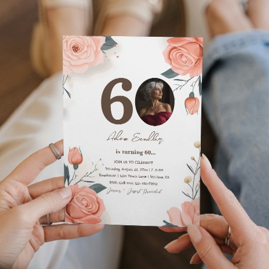 60e verjaardagsfeest en rode reses uitnodigingen