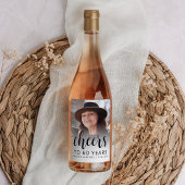 60e Verjaardagsfeest Foto Black Script Cheers Wijn Etiket