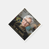 60e Verjaardagsfeest Foto Gold Script Cheers Servet (Hoek)