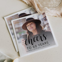 60e Verjaardagsfeest Foto Zwart Schrift Proost