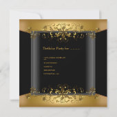 60e verjaardagsfeest Goud Zwart 60 Kaart (Achterkant)