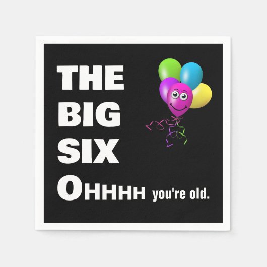 60e verjaardagsfeest krijgt oude Humor Servet (Voorkant)