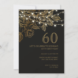 60e verjaardagsfeest Luxe elegante uitnodiging