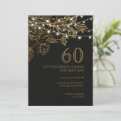 60e verjaardagsfeest Luxe elegante uitnodiging (Staand voorkant)