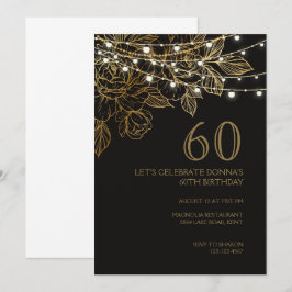 60e verjaardagsfeest Luxe elegante uitnodiging