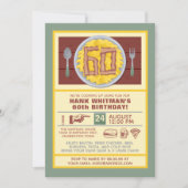 60e Verjaardagsfeest Mannen Funny Bacon Eggs Theme Kaart (Voorkant)