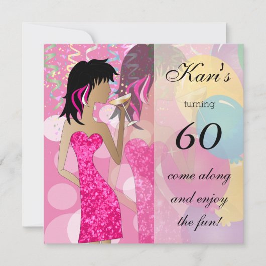 60e Verjaardagsfeest Partij Kaart (Voorkant)