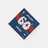 60e Verjaardagsfeest Patriottisch Rood Wit Blauw S Servet (Hoek)