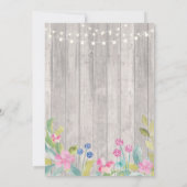 60e verjaardagsfeest rustiek hout bloem 40e uitnod kaart (Achterkant)