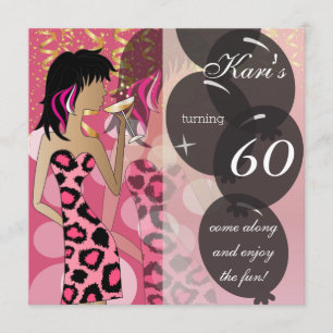 60e Verjaardagsfeest   Sjabloon   Doe-het-zelf Kaart