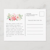 60e Verjaardagsfeest Vrouwelijke Roze Bloemen Uitn Uitnodiging Briefkaart (Achterkant)