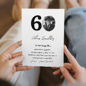 60e verjaardagsfeest zwart-wit kaart