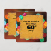 60e verjaardagsfeestje Bash Kaart (Voorkant / Achterkant)