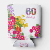 60e verjaardagsfeestje bloemboeket koelbox blikjeskoeler (Achterkant)