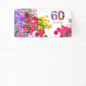 60e verjaardagsfeestje Bloemen Boeket Banner (Insitu)