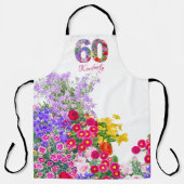 60e verjaardagsfeestje Bloemen Boeket schort (Voorkant)