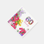 60e verjaardagsfeestje bloemenboeket servetten (Hoek)