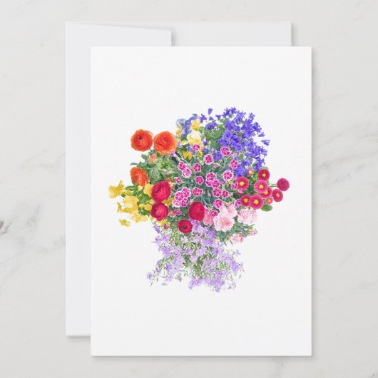 60e verjaardagsfeestje Bloemenflat dank u kaart (Achterkant)