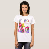 60e verjaardagsfeestje Bloemengast van eer T-shirt (Voorkant volledig)